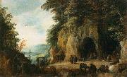 Joos de Momper Monks Hermitage in a Cave oil painting on canvas